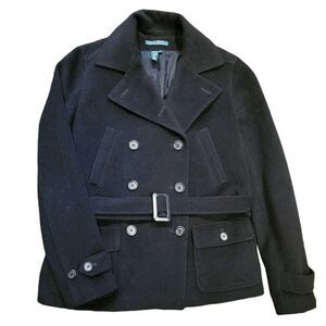 Vintage Lauren Ralph Lauren Pea Coat Women's Small Wool Angora Double Breasted
